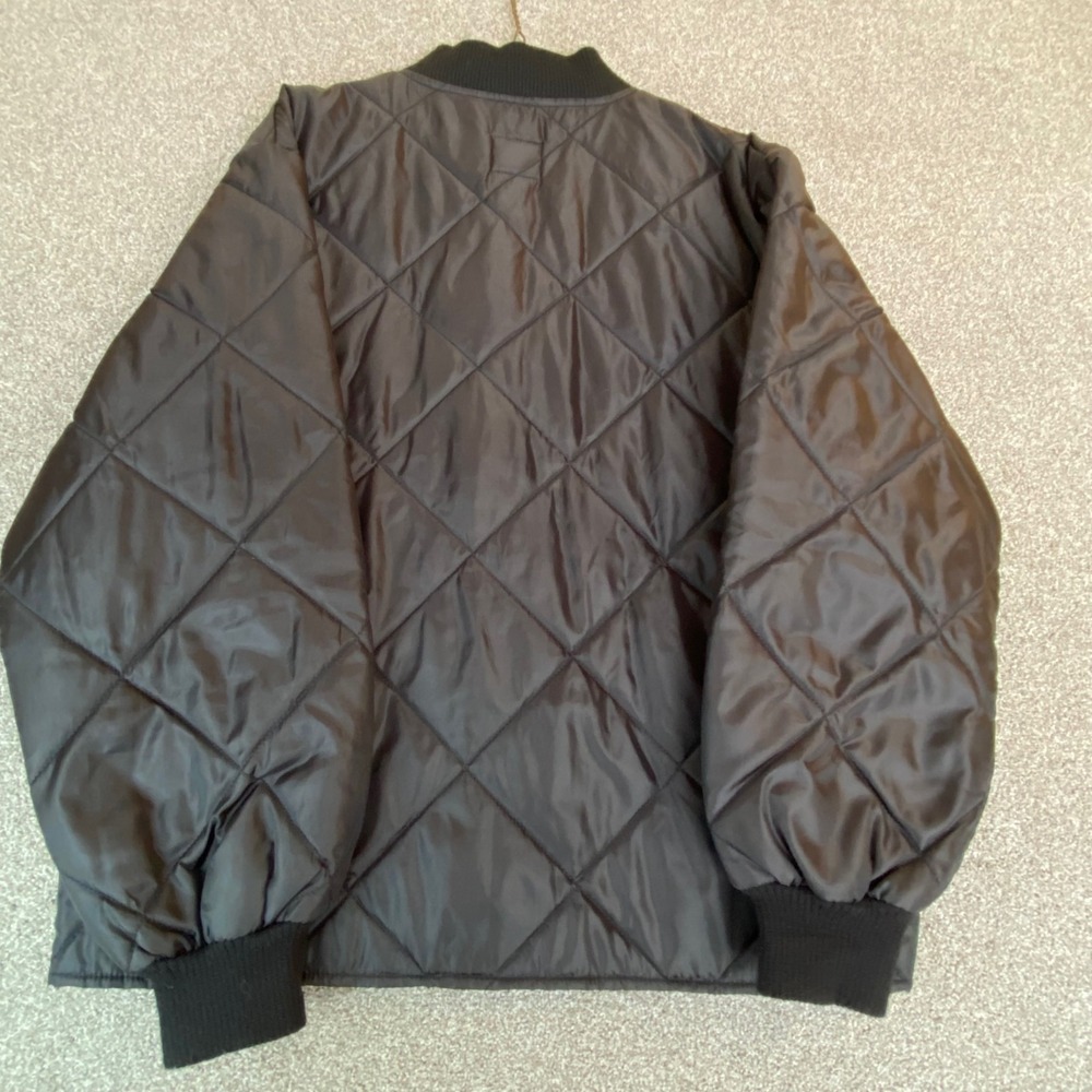 Polar King By Key Quilted Bomber Jacket Black Diamond Stitch Mens Workwear MR - Picture 2 of 7